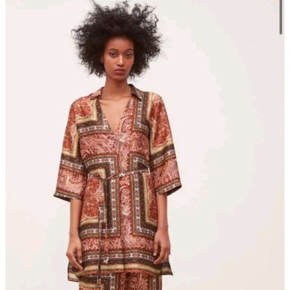 Zara Women's Printed Mini Tunic Dress Size Medium - Picture 1 of 7